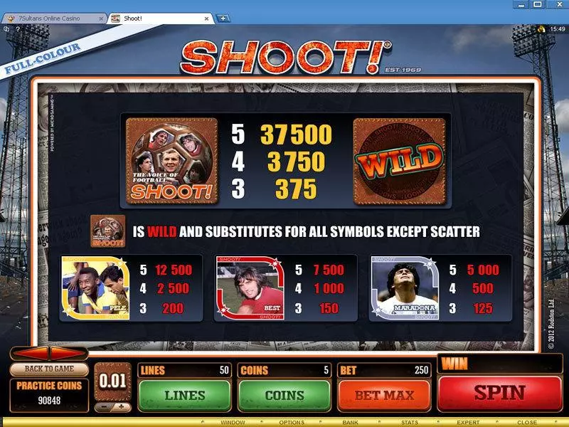 Shoot! Microgaming Slots - Info and Rules