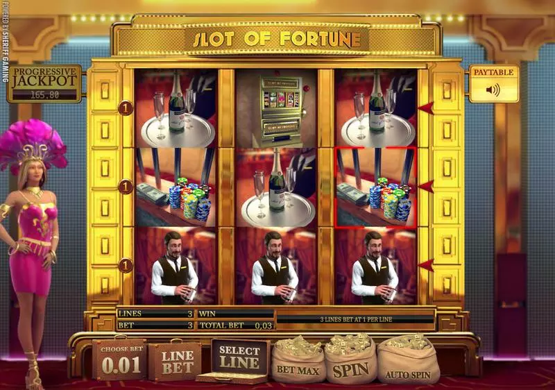 Slot of Fortune Sheriff Gaming Slots - Main Screen Reels