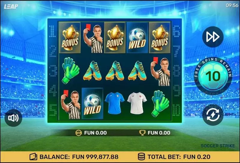 Soccer Strike Leap Gaming Slots - Main Screen Reels