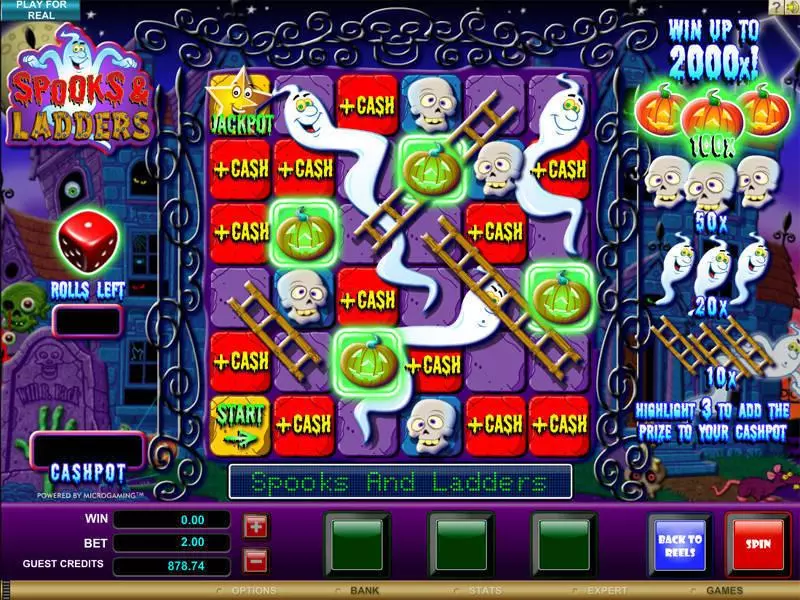 Spooks and Ladders Microgaming Slots - Bonus 1