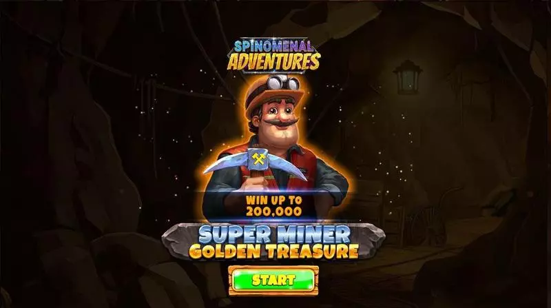 Super Miner – Golden Treasure Spinomenal Slots - Introduction Screen