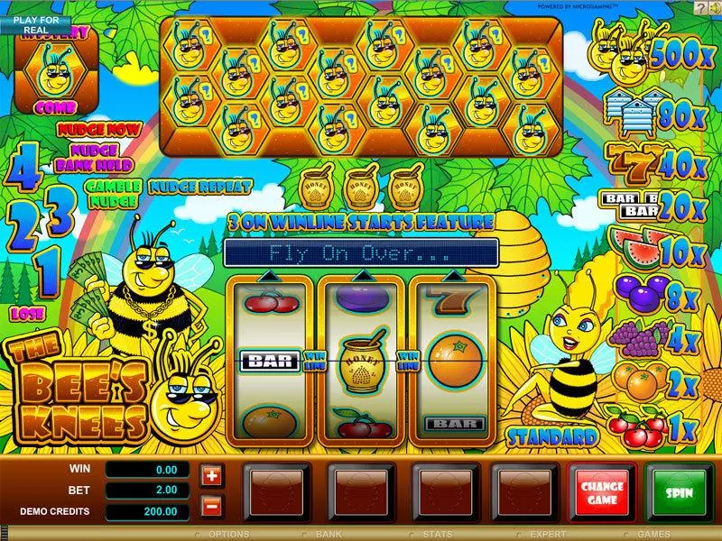The Bees Knees Microgaming Slots - Main Screen Reels