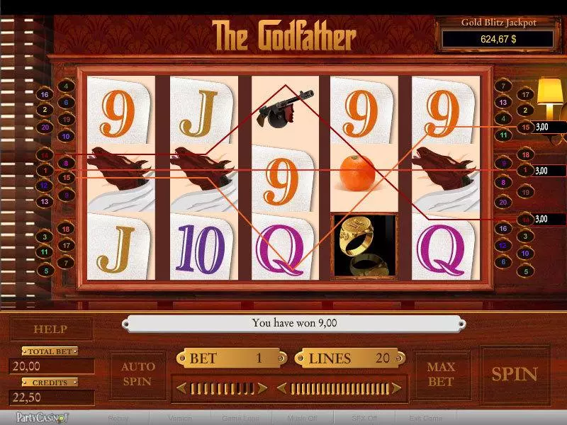 The Godfather bwin.party Slots - Main Screen Reels