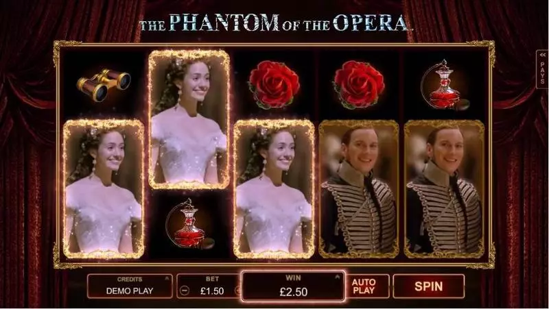 The Phantom of the Opera Microgaming Slots - Main Screen Reels