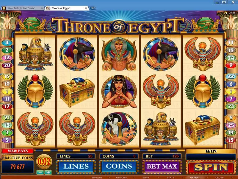 Throne of Egypt Microgaming Slots - Main Screen Reels