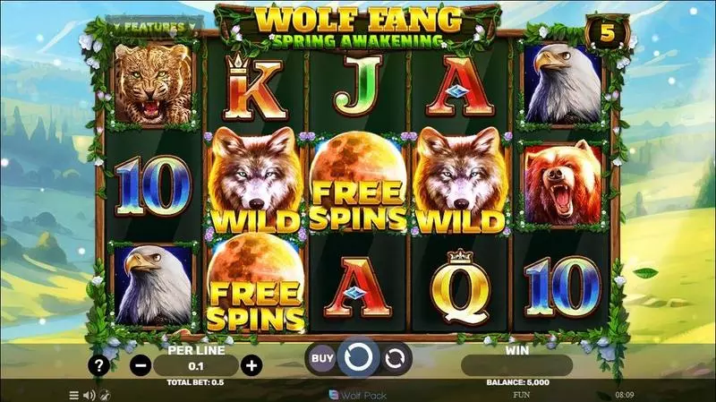 Wolf Fang – Spring Awakening Spinomenal Slots - Main Screen Reels